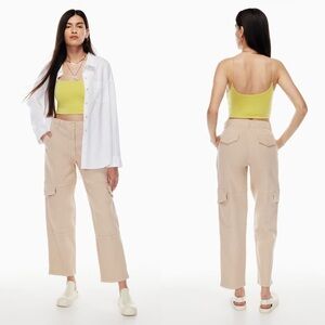 Wilfred Free Maeve Cargo Pants Size 8 Beige Taupe Straight Leg Aritzia